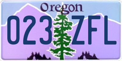 OR license plate 023ZFL
