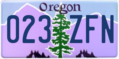 OR license plate 023ZFN