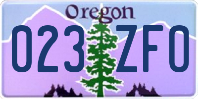 OR license plate 023ZFO