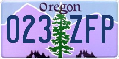 OR license plate 023ZFP