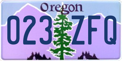 OR license plate 023ZFQ