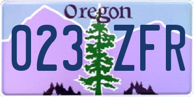 OR license plate 023ZFR