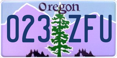 OR license plate 023ZFU