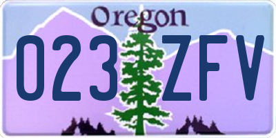 OR license plate 023ZFV
