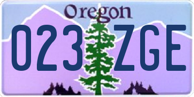 OR license plate 023ZGE