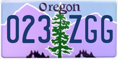 OR license plate 023ZGG