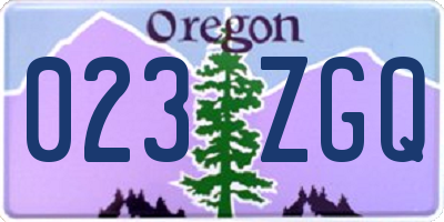 OR license plate 023ZGQ