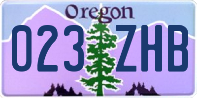 OR license plate 023ZHB