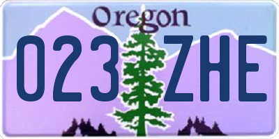 OR license plate 023ZHE