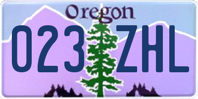 OR license plate 023ZHL