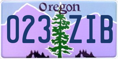 OR license plate 023ZIB