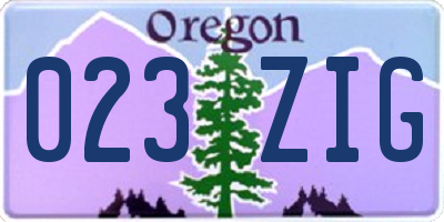 OR license plate 023ZIG