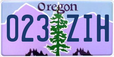 OR license plate 023ZIH