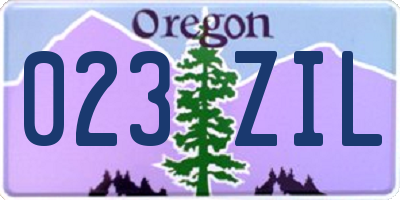 OR license plate 023ZIL