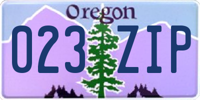 OR license plate 023ZIP