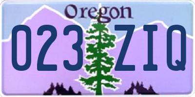 OR license plate 023ZIQ