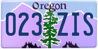 OR license plate 023ZIS