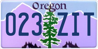 OR license plate 023ZIT