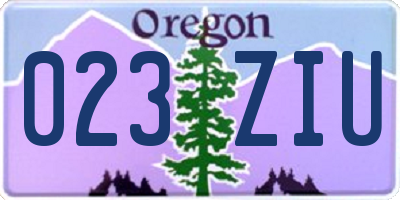 OR license plate 023ZIU