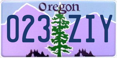 OR license plate 023ZIY