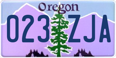 OR license plate 023ZJA