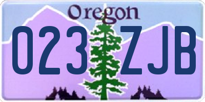 OR license plate 023ZJB