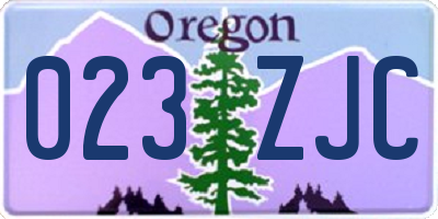 OR license plate 023ZJC