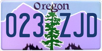 OR license plate 023ZJD