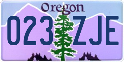 OR license plate 023ZJE