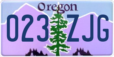 OR license plate 023ZJG