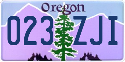 OR license plate 023ZJI