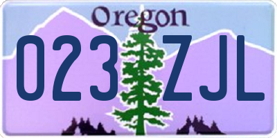 OR license plate 023ZJL