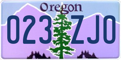 OR license plate 023ZJO