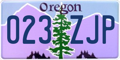 OR license plate 023ZJP
