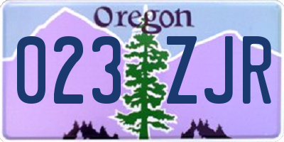 OR license plate 023ZJR