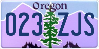 OR license plate 023ZJS