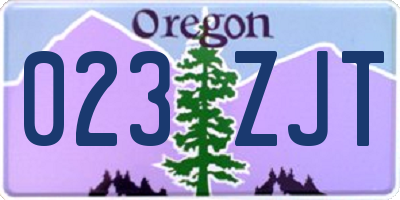 OR license plate 023ZJT