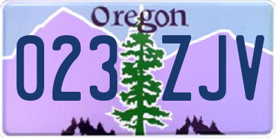 OR license plate 023ZJV