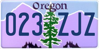 OR license plate 023ZJZ