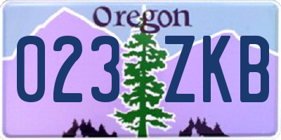 OR license plate 023ZKB