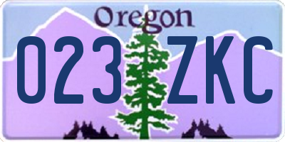 OR license plate 023ZKC