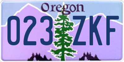 OR license plate 023ZKF
