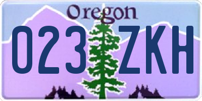 OR license plate 023ZKH