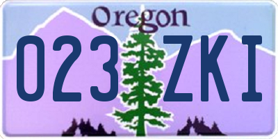 OR license plate 023ZKI