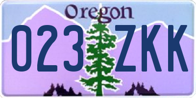 OR license plate 023ZKK