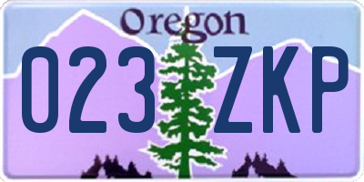 OR license plate 023ZKP