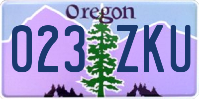 OR license plate 023ZKU
