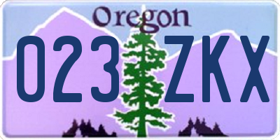 OR license plate 023ZKX