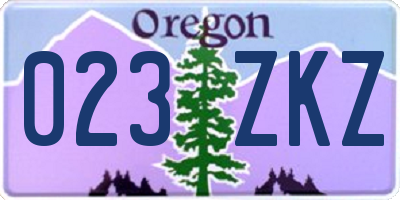 OR license plate 023ZKZ