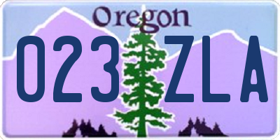OR license plate 023ZLA